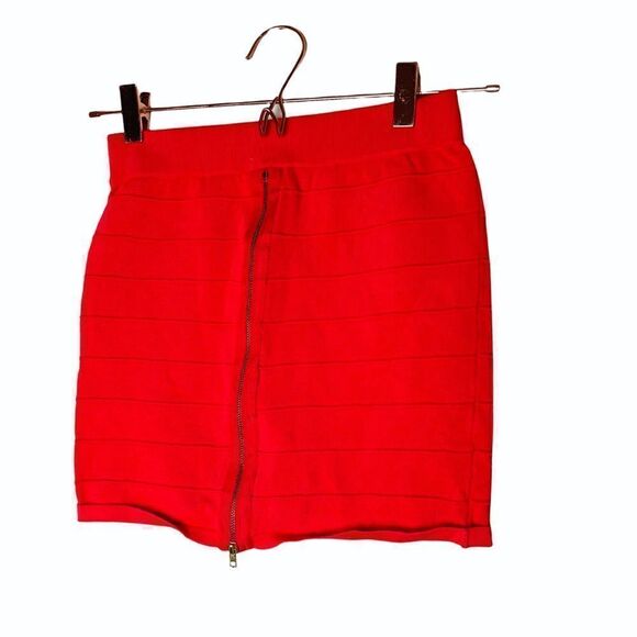 EUC Say What Orange Mini Bandage Skirt Small - Picture 1 of 5